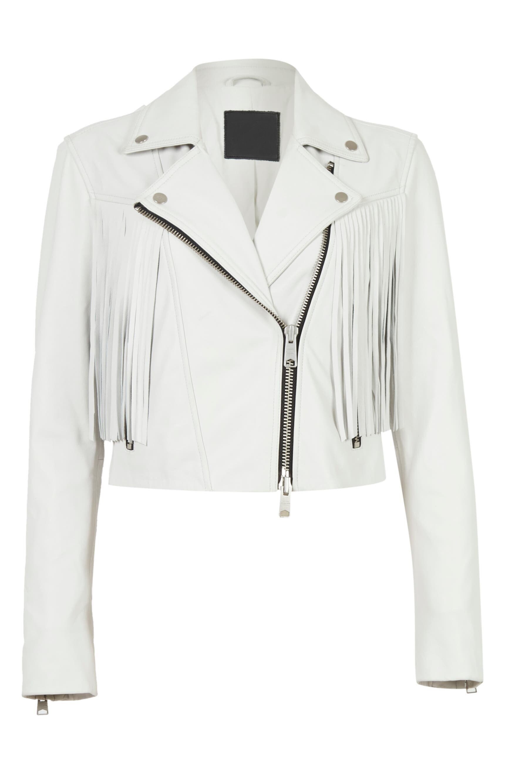 Women's Pure White Genuine Lambskin Leather Biker Fringe - Etsy Canada