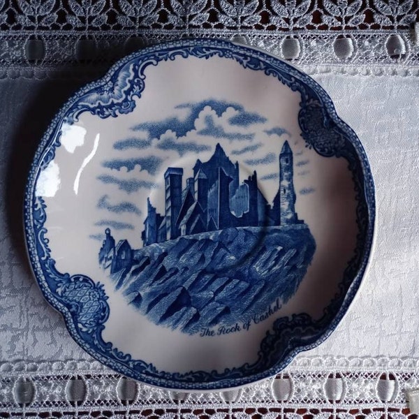 Blue Transferware Johnsons Bros Old Britain Castles Saucer Dessert Plate 16 cm