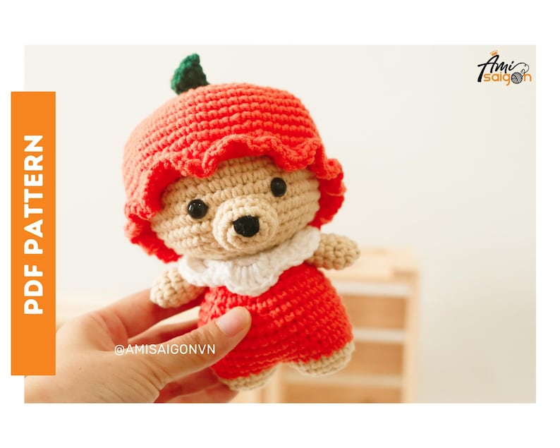 Orange Bear Crochet PATTERN Amigurumi Amigurumi Tutorial PDF in English AmiSaigon image 1