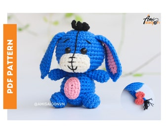 Donkey (size 2) Crochet PATTERN Amigurumi | Amigurumi Tutorial PDF in English | AmiSaigon