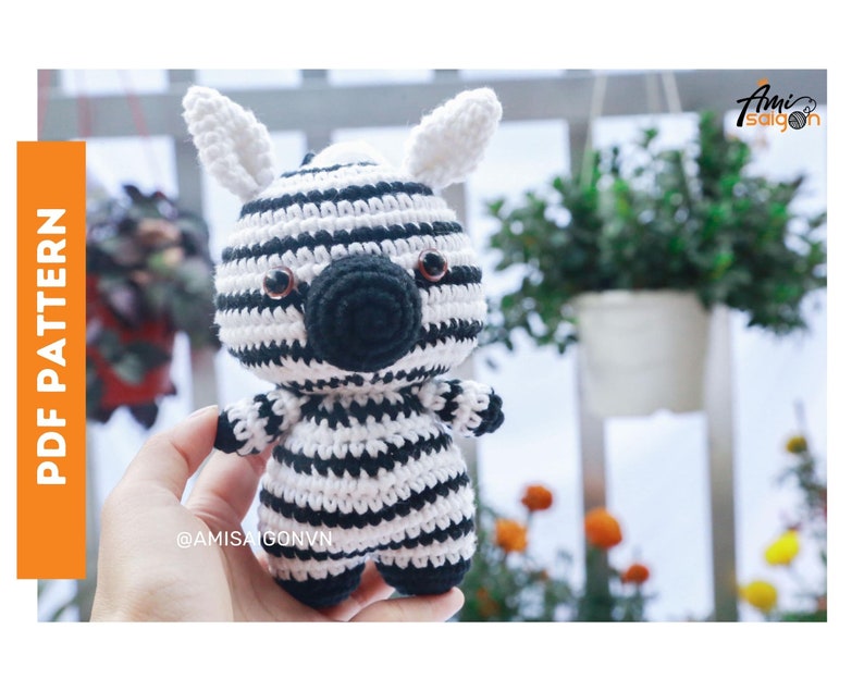 Zebra Crochet PATTERN Amigurumi Amigurumi Tutorial PDF in English AmiSaigon image 1