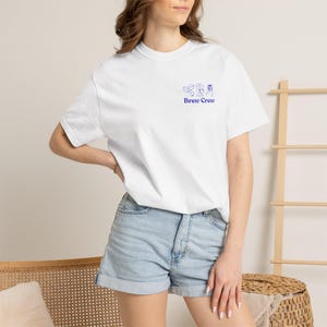 Brew Crew coffee icons T-Shirt | small chest logo, espresso cup, coffee pot