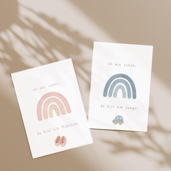 Birth announcement cards / Pregnancy announcement cards / Gender reveal cards
