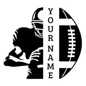 Football decal sticker custom with name.