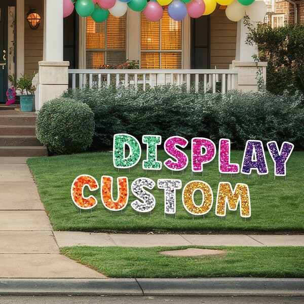 Customizable Yard Signs - Weather Resistant, 18" Letters with Stakes, Mix & Match Colors for Celebrations  - Build Custom Sign - Birthdays