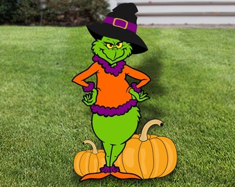 Grinch Halloween Yard Sign | Corrugated Plastic, Scary Movie Decor