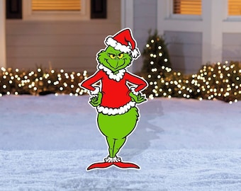 Grinch Sassy Outdoor Christmas Yard Decoration - 36 Tall - Reusable - Weather Resistant - Made in USA