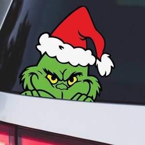 Christmas Holiday Car Decal Vinyl Green Car Accessories, Christmas Sticker