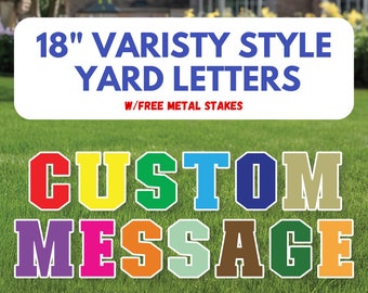 Varsity Yard Letters: 18" Colorful Custom Message Cutouts