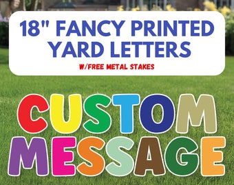 Personalized 18” Yard Letters - Letter Cutouts, Letters for Yard, Custom Message Cutout Letters, Large Letters, Colorful Letter Cutouts
