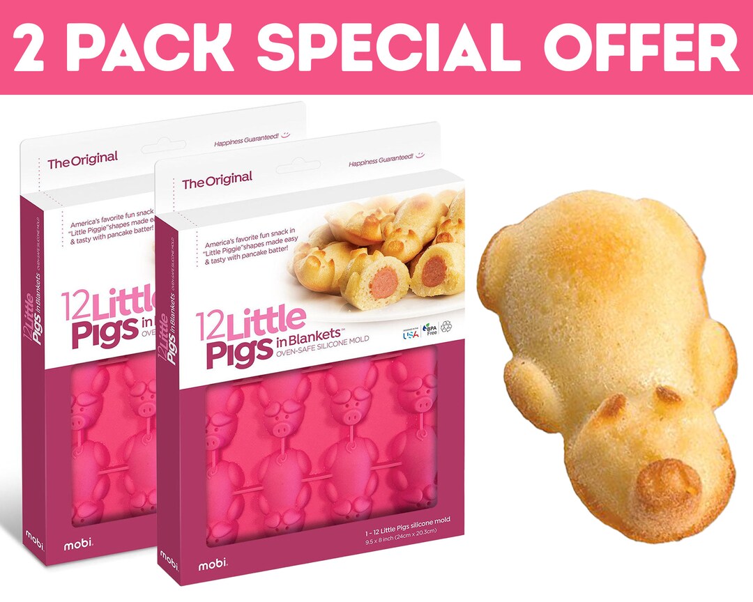 2 Pack Mobi Pigs in Blanket Sausage Roll Silicone Baking Mold Etsy