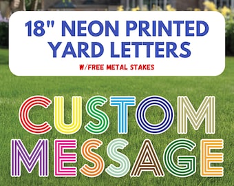 Neon Style Printed Yard Letters – Custom 18" Cutouts