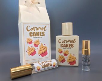 Sweet Caramel Perfume, Caramel Cakes Eau De Toilette, EDT for her, sweet perfume, gourmand, bakery type caramel scent, Cute Gift!