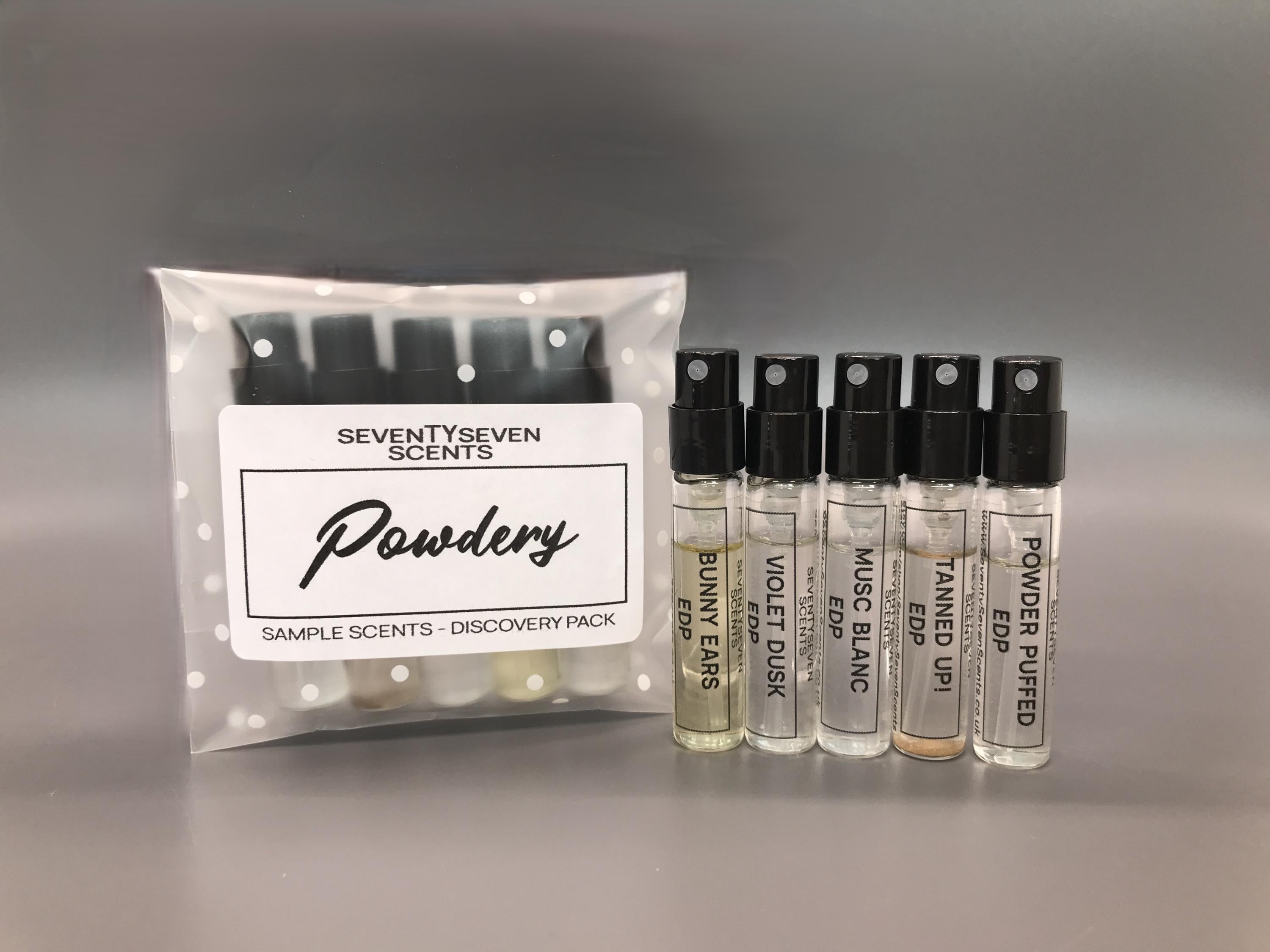 Perfume ぱふゅ〜む Sample CD Powdery Perfumes - 2ml Perfume Sample Pack With 5 X 2ml Samples