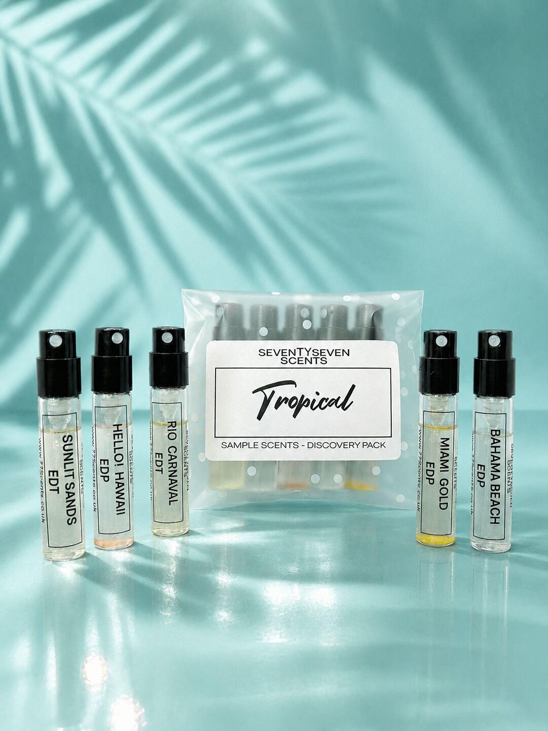 Tropical Perfume Samples Discovery Set, 5 X 2ml Suntan Coconut