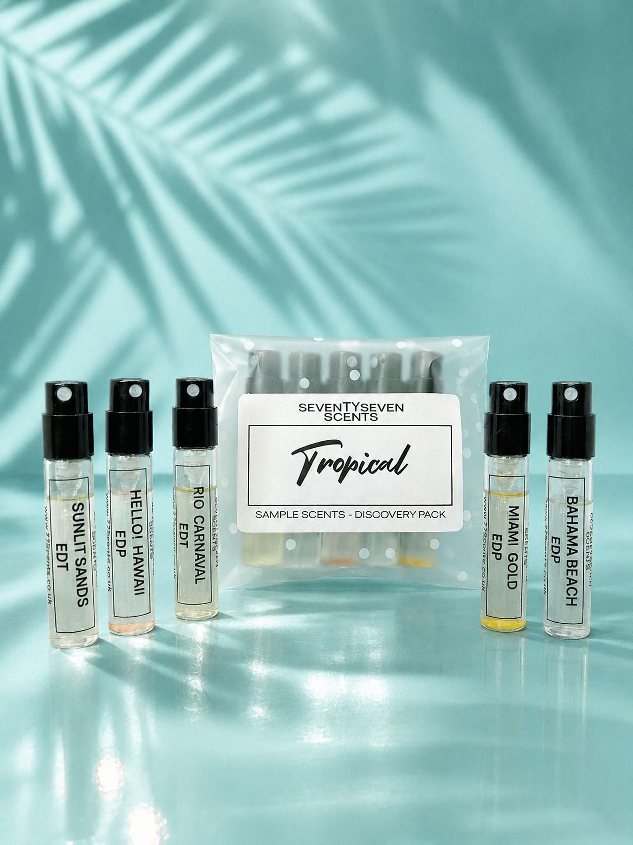 Tropical Perfume Samples Discovery Set, 5 X 2ml Suntan Coconut