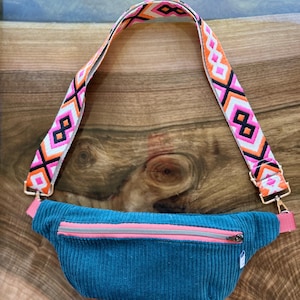 Bauchtasche Cord Petrol, Tasche, Crossbody Bag, Damen, Gürteltasche, Handtasche, Wimmal, Boho