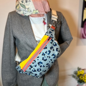 Bauchtasche Leo Gelb Mix, Tasche, Crossbody Bag, Damen, Gürteltasche, Handtasche, Wimmal, Boho