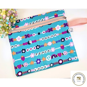 Wet Bag “Happy” Handmade and water-repellent, wet bag, bikini bag, aqua bag, wet bag