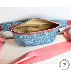 Dirndl bag bum bag light blue floral pattern, crossbody bag, traditional bag, handbag, Wimmal, traditional costume