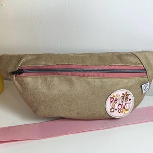 Bauchtasche Hell mit oder ohne Patch, Tasche, Crossbody Bag, Damen, Gürteltasche, Handtasche, Wimmal, Boho