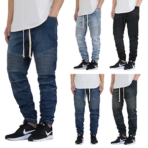Men&#39;s Stretch Biker Denim Joggers (S to 5XL)