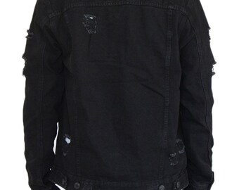 Men's Destroyed Denim Jacket - Etsy