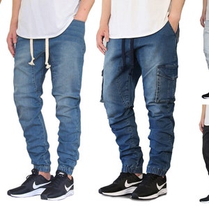 Men's Stretch Drop Crotch Denim Joggers (S to 5XL)