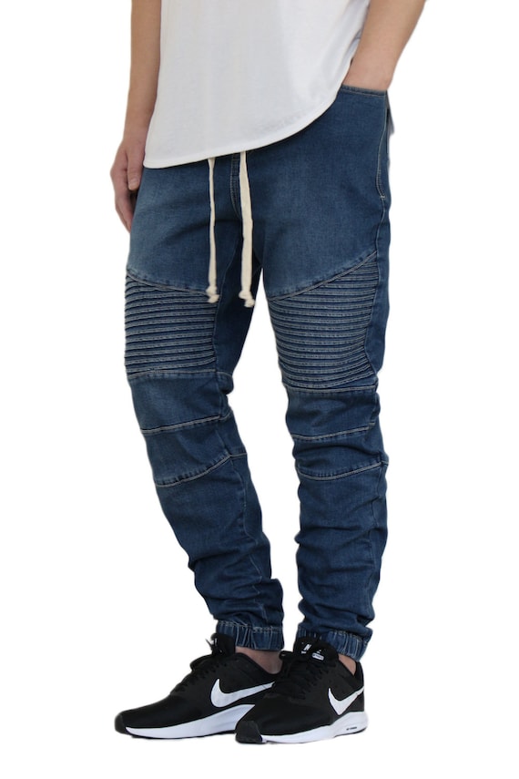 Buy Men s Stretch Biker Denim Joggers S to 5XL Online in India Etsy