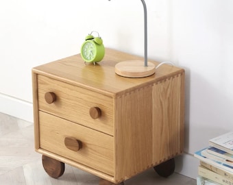 Nordic Solid Wood Children's Bedside Table Cartoon Shelf Boy And Girl Bedside Cabinet Simple Bedroom Storage Cabinet