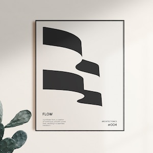 Flow, Art Print, Bauhaus Poster, Brutalist Poster, Modern Curves, Modern Architecture, Design Print, Minimalist Wall Art, Mid Century Modern
