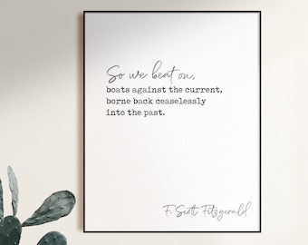 F Scott Fitzgerald Quote Print, The Great Gatsby, Book Lover Gift