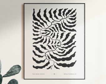 Abstract Botanical Print, Modern Leaf Art, Matte Finish