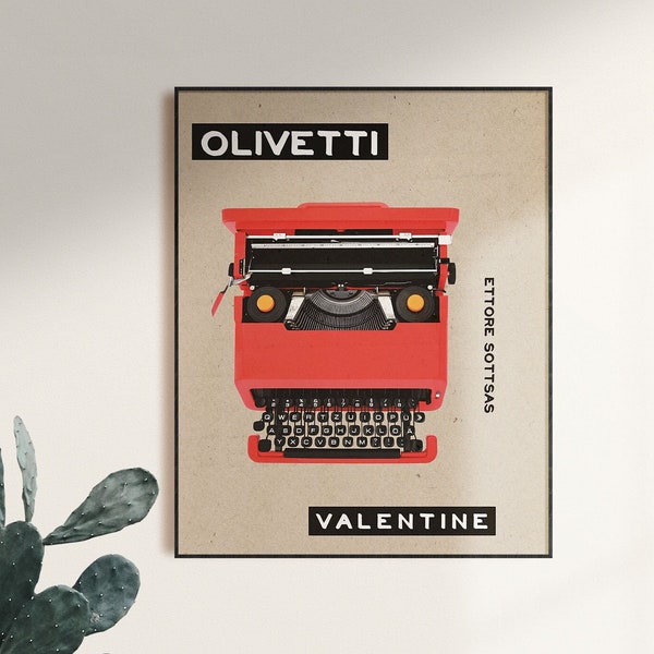 Olivetti Valentine, Ettore Sottsass, Vintage Print, Mid Century, Retro Art, Wall Art Print, Modern Home Decor, Modern Contemporary