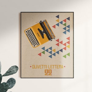 Olivetti Lettera 22, Art Print, Olivetti Poster, Typewriter Poster, Gift for Author, Gift for Teacher, Graduation Gift, Giovanni Pintori