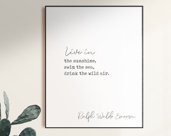 Emerson Quote Print, Inspirational Wall Art