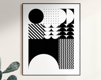 Bauhaus Geometric Art Print, Minimalist Home Decor