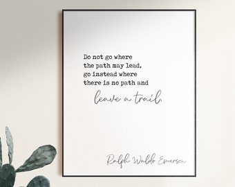 Stampa con citazione di Ralph Waldo Emerson, arte murale ispiratrice