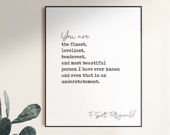 Fitzgerald Quote Print, The Great Gatsby, Romantic Wall Art