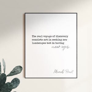 Marcel Proust, Voyage of Discovery, Gift for Reader, Literature Gift, Inspirational Gift, Book Quote Decor, Influential Authors