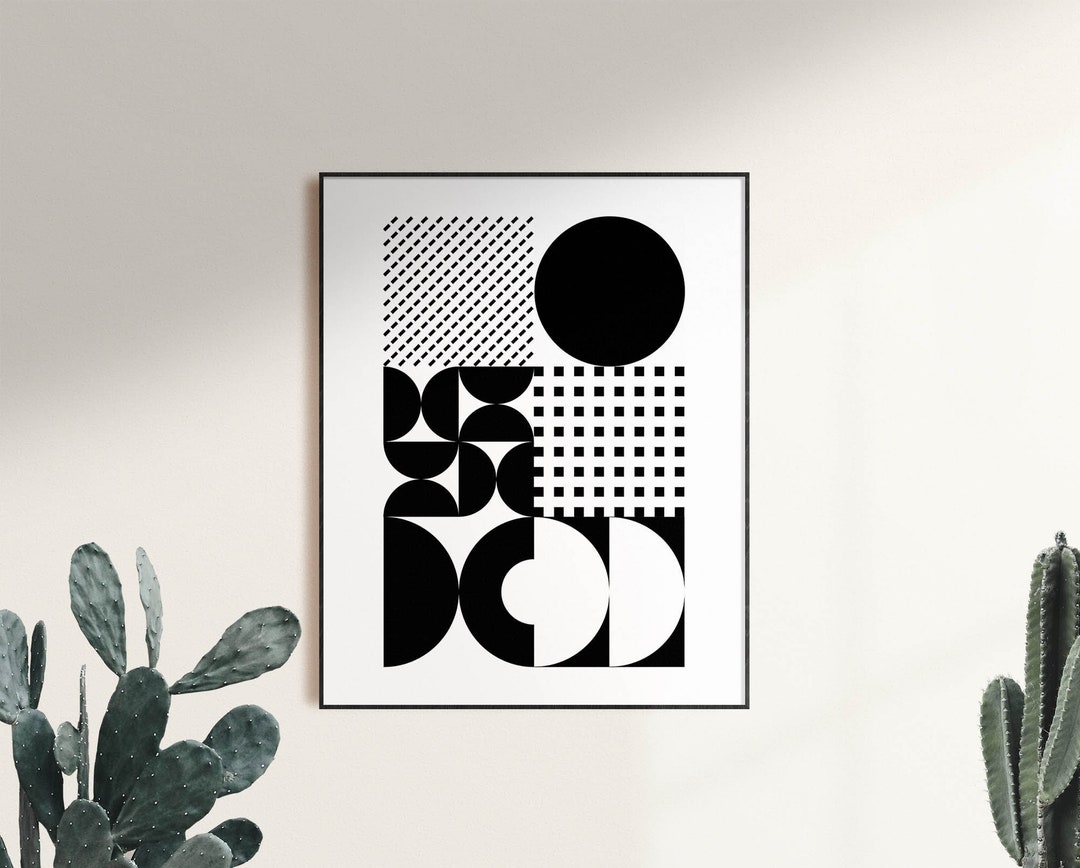 Bauhaus Geometric Art Print, Mid Century Modern Decor - Etsy