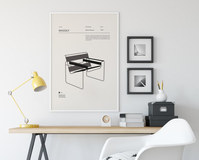 Wassily Chair Art Print, Marcel Breuer, Bauhaus Design - Etsy