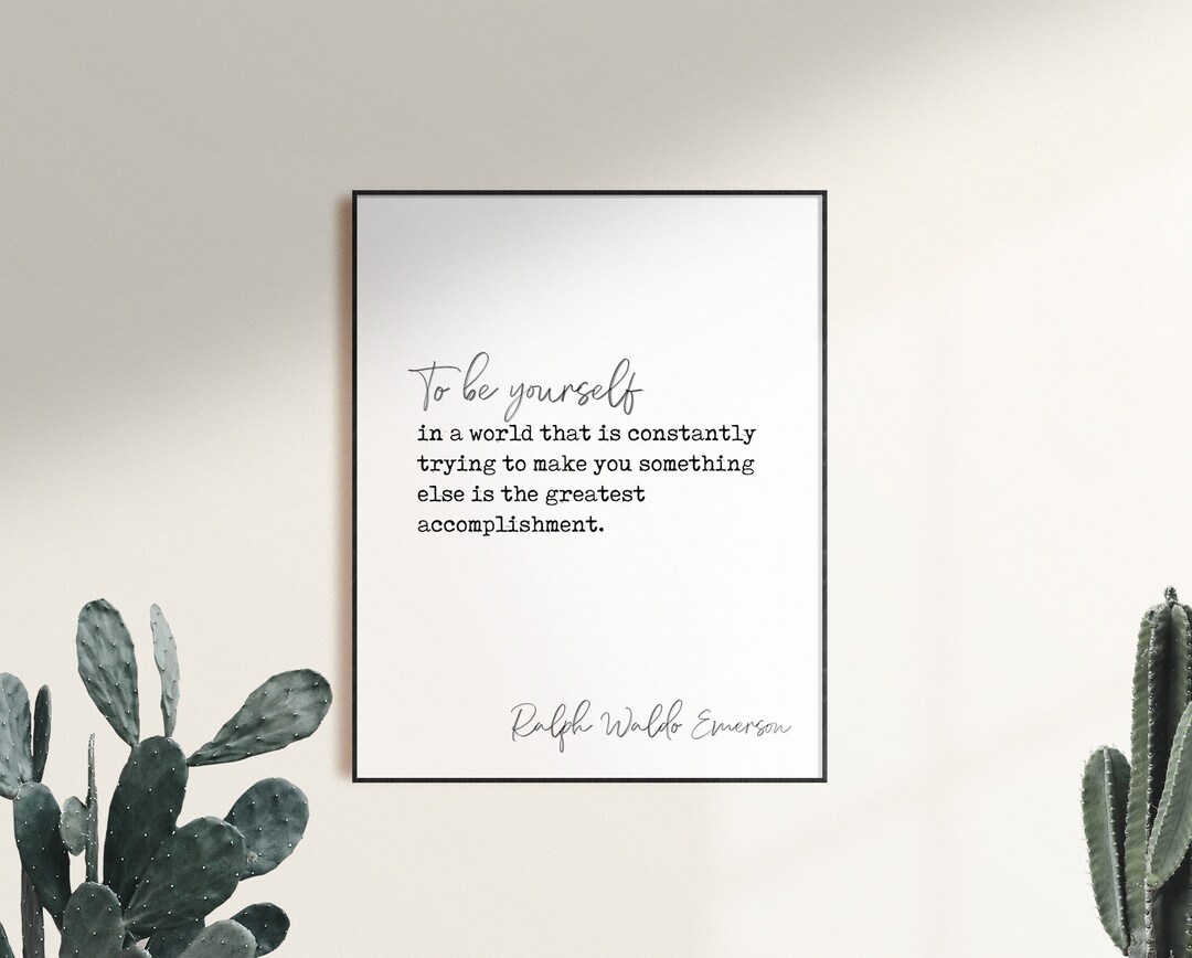 Emerson Quote Print, Minimalist Inspirational Wall Art - Etsy