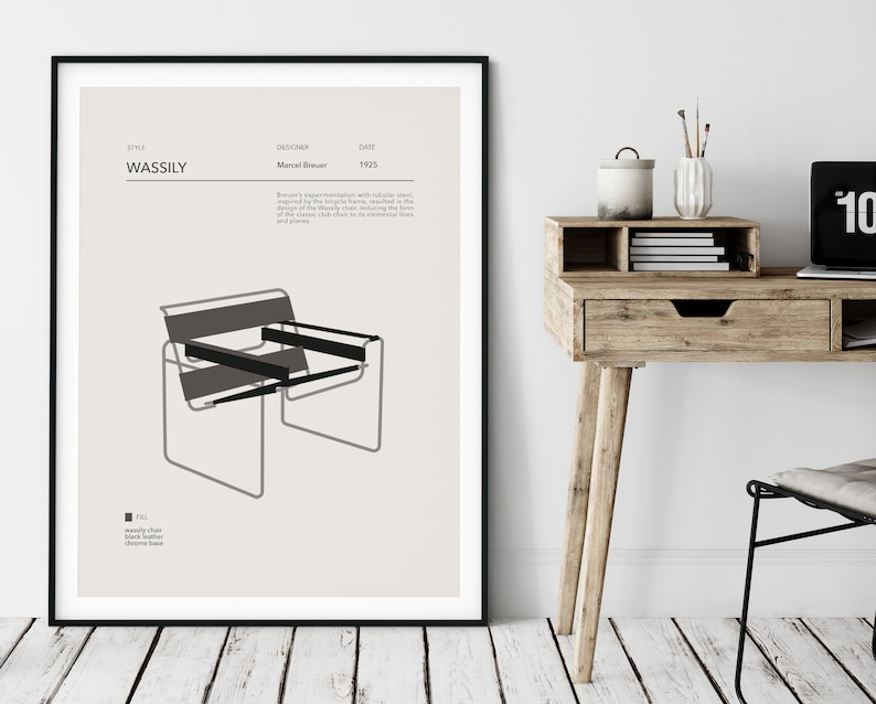 Wassily Chair Art Print, Marcel Breuer, Bauhaus Design - Etsy
