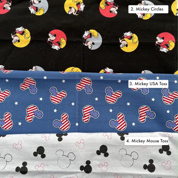 Mickey Mouse Cotton Fabrics for quilting, Mickey Mouse USA, Mickey Mouse head