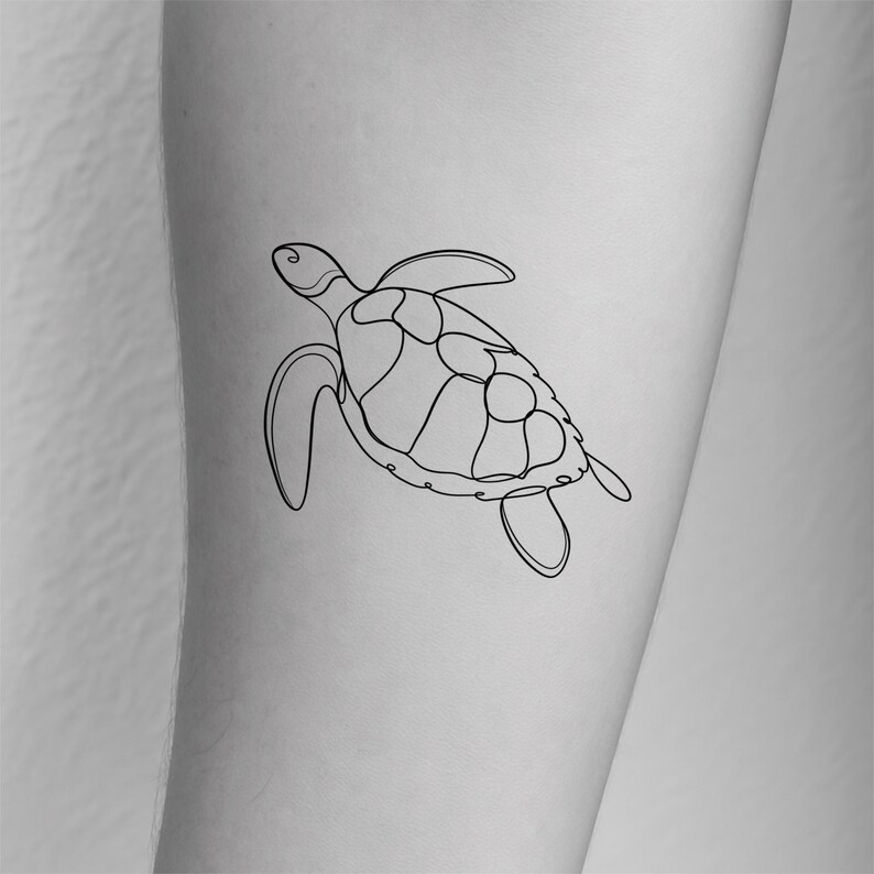 TURTLE | Minimalist Line Art | Printable Wall Art and Tattoo Design ...