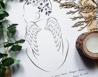 Little Angel - Mother, baby - Baby Grief - Miscarriage - IMG - In utero loss - Postnatal loss - MFIU Illustration