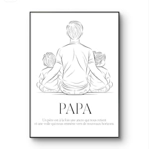 Ilustración infantil de papá | Descarga digital | Día del Padre | Póster de regalo para la paternidad A4 | Impresión