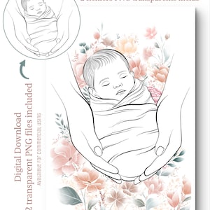 Arte para bebês | Enfaixamento de banho | PNG transparente Download digital IMPRESSÃO Maternidade Mãe Bebê Personalizado