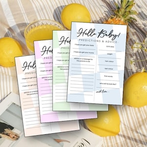 Cartes de prédiction et de conseils pour une baby shower